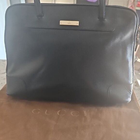 Gucci Black Leather Tote Bag with Dust Bag - Picture 1 of 15